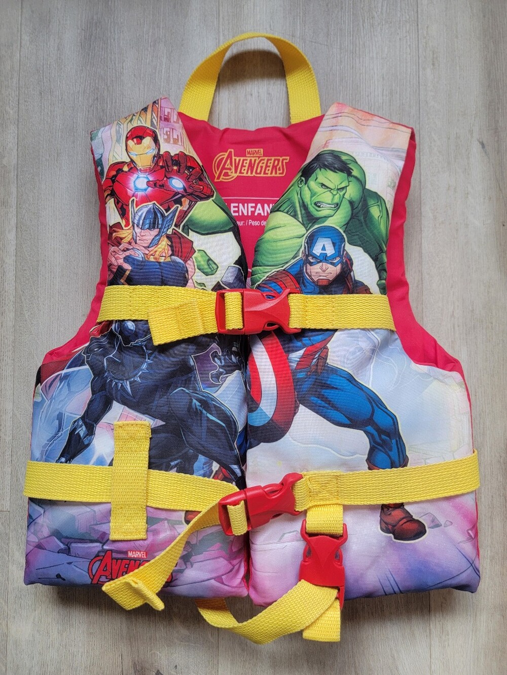 Marvel Avengers Kids Red and Yellow Puddle-Jump Life Jacket